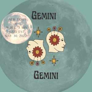 Gemini symbol. Date of Gemini New Moon, May 30, 2022, 07:30 EST