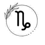 The Capricorn zodiac symbol in a circle
