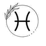 The Pisces zodiac symbol in a circle