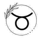 The Taurus zodiac symbol in a circle